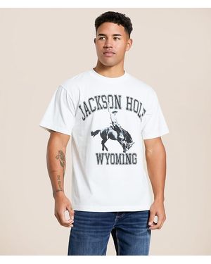 Diamond Cross Ranch Legendary Jackson Hole Wyoming T-Shirt - White