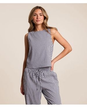 Willow & Root Gingham Tank Top - Blue