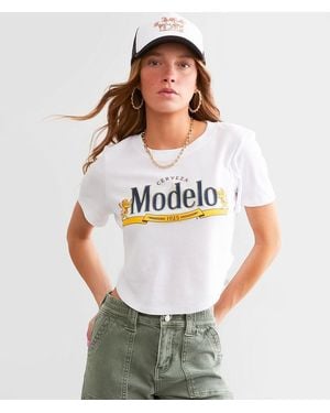 Bioworld Modelo 1925 Cropped Baby T-Shirt - White