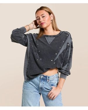 Gilded Intent Pieced Stud Top - Blue
