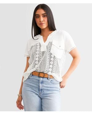 Daytrip Pieced Crochet Top - White