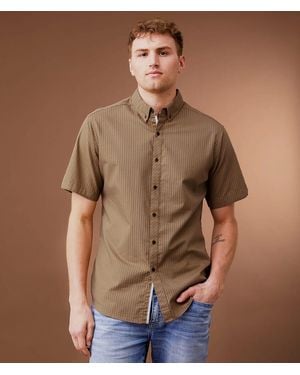 Outpost Makers Striped Athletic Shirt - Brown