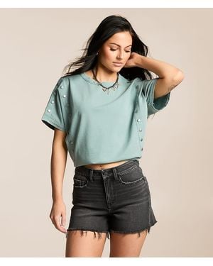 Gilded Intent Studded Top - Blue