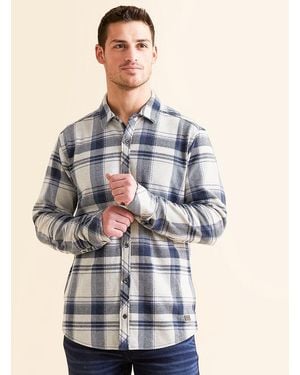 Outpost Makers Flannel Knit Standard Stretch Shirt - Blue