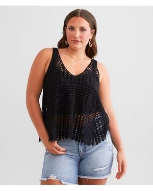 Daytrip Crochet Tank Top - Black