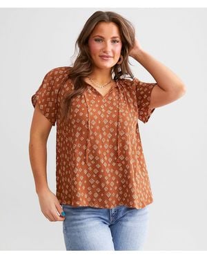 Daytrip Front Tie Top - Orange