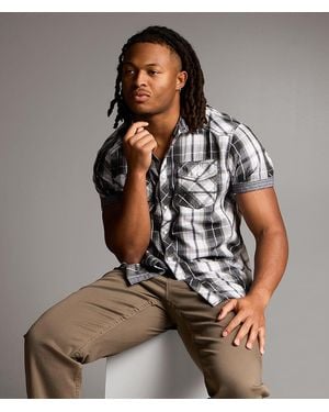 BKE Plaid Standard Shirt - Gray