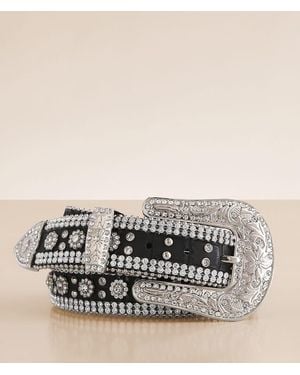 Angel Ranch Glitz Leather Belt - Gray