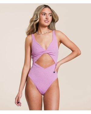 Hurley New Wave Jacquard Swimsuit - Pink