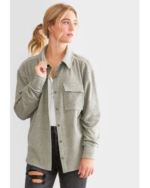 BKE Marled Fleece Shirt - Gray