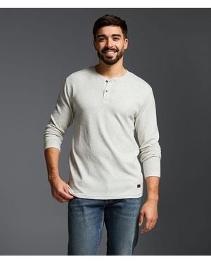 Outpost Makers Waffle Knit Henley - Gray