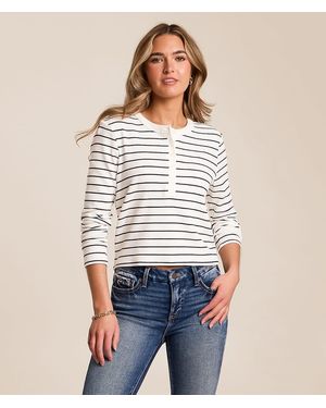 Z Supply Ferris Striped Henley - White