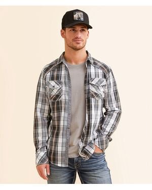 BKE Plaid Standard Shirt - Brown