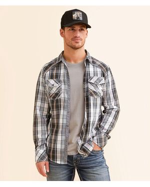 BKE Plaid Standard Shirt - Brown