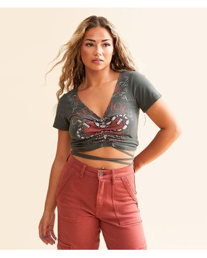 Affliction Shrike Cropped T-Shirt - Red