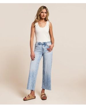 VERVET by Flying Monkey;Flying Monkey Vervet By Flying Monkey Olivia Cropped Wide Leg Stretch Jean - Blue