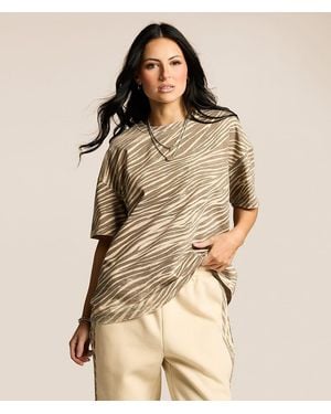 Gilded Intent Zebra Oversized T-Shirt - Natural
