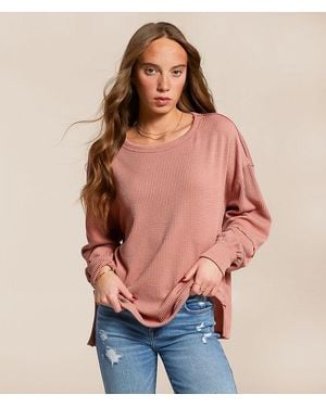 BKE Urban Textured Top - Pink