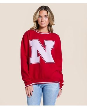 Gameday Social Nebraska Sweater - Red