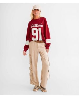 Modish Rebel Eastside Varsity Oversized Pullover - Red