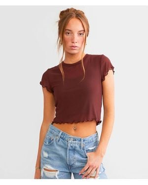 BKE Mesh Cropped Top - Red
