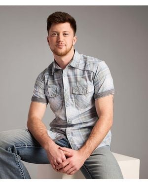 BKE Plaid Athletic Shirt - Gray