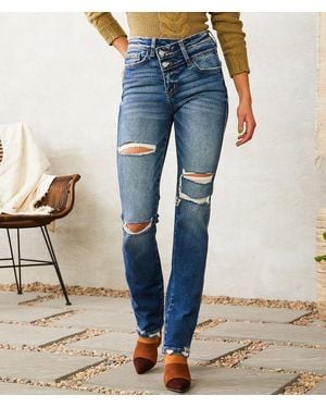 Flying Monkey High Rise Slim Straight Stretch Jean - Blue