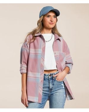 Modish Rebel Plaid Boyfriend Shirt - Red