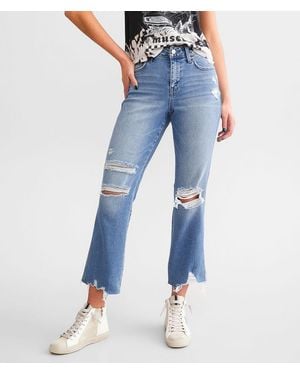 Flying Monkey High Rise Cropped Straight Stretch Jean - Blue