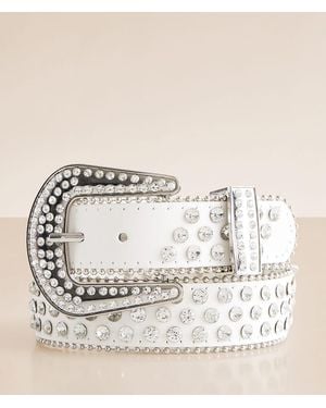 BKE Western Glitz Belt - White