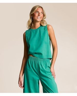 Z Supply Sloane Jersey Cropped Muscle Tank Top - Green