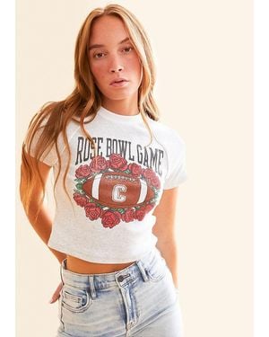 Champion Rose Bowl Football Baby Cropped T-Shirt - White
