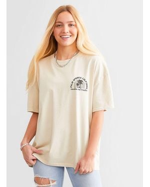Modish Rebel Palm Springs California Oversized T-Shirt - Natural