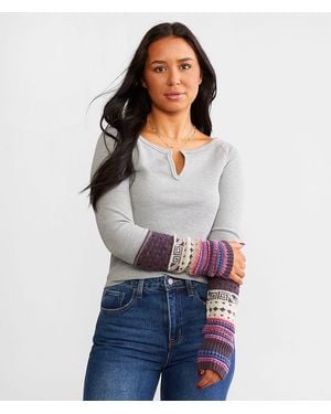 Free People Cozy Craft Cuff Thermal - White