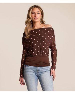 Willow & Root Polka Dot Mesh Top - Red