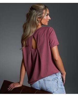 Buckle Black Back Cut-Out T-Shirt - Brown