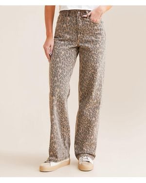 Hidden Jeans Logan Cheetah Dad Stretch Jean - Natural