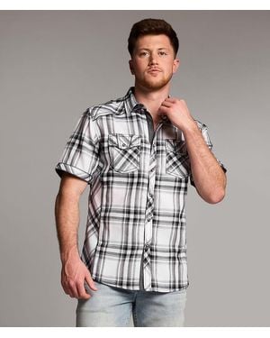 BKE Plaid Athletic Shirt - Gray