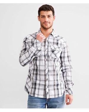 BKE Plaid Athletic Shirt - White