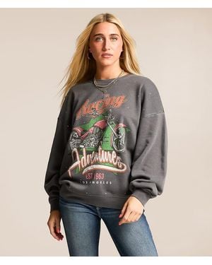 Modish Rebel 1963 Racing Rhinestone Pullover - Gray