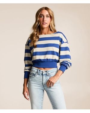 FITZ + EDDI Striped Off The Shoulder Top - Blue