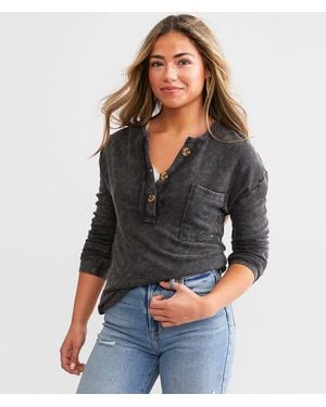 BKE Washed Henley - Gray