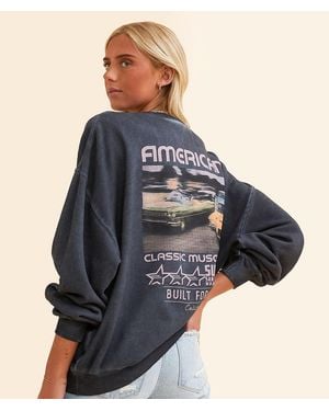 Modish Rebel Built For Speed California Oversized Pullover - Blue
