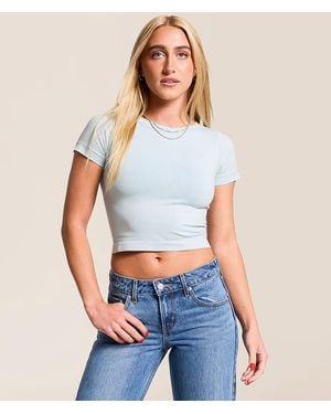FITZ + EDDI Seamless Cropped T-Shirt - Blue