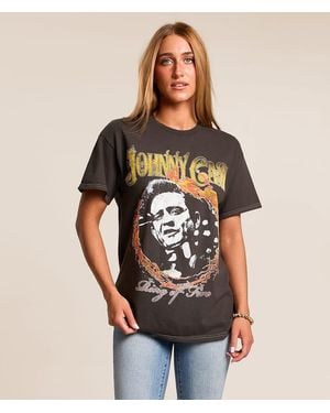Merch Traffic Johnny Cash Oversized Band T-Shirt - Black