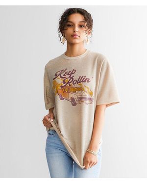 Modish Rebel Keep Rolling Lurex T-Shirt - Natural