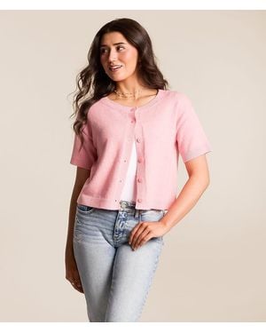 Willow & Root Willow & Root Marled Cardigan Sweater - Pink