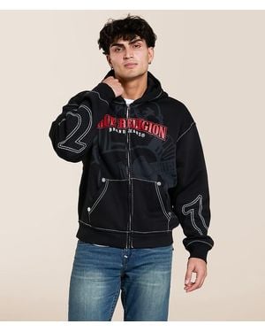 TRUE RELIGION Cinched Big Hoodie - Black