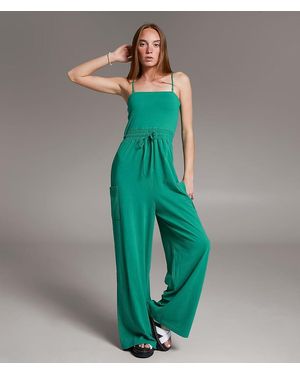 BKE Wide Leg Jumpsuit - Green