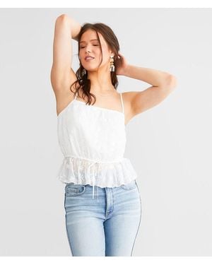 Daytrip Embroidered Floral Tank Top - White